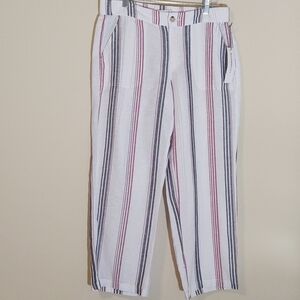 Liz Claiborne Linen White Stripe Pants NWT